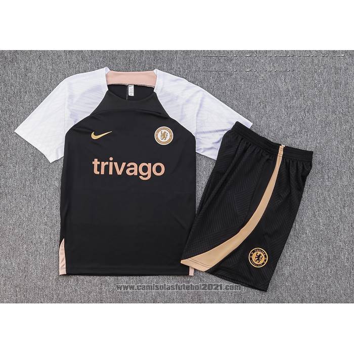 Fato de Treino Chelsea Manga Curta 2023-2024 Preto - Calcas Curta